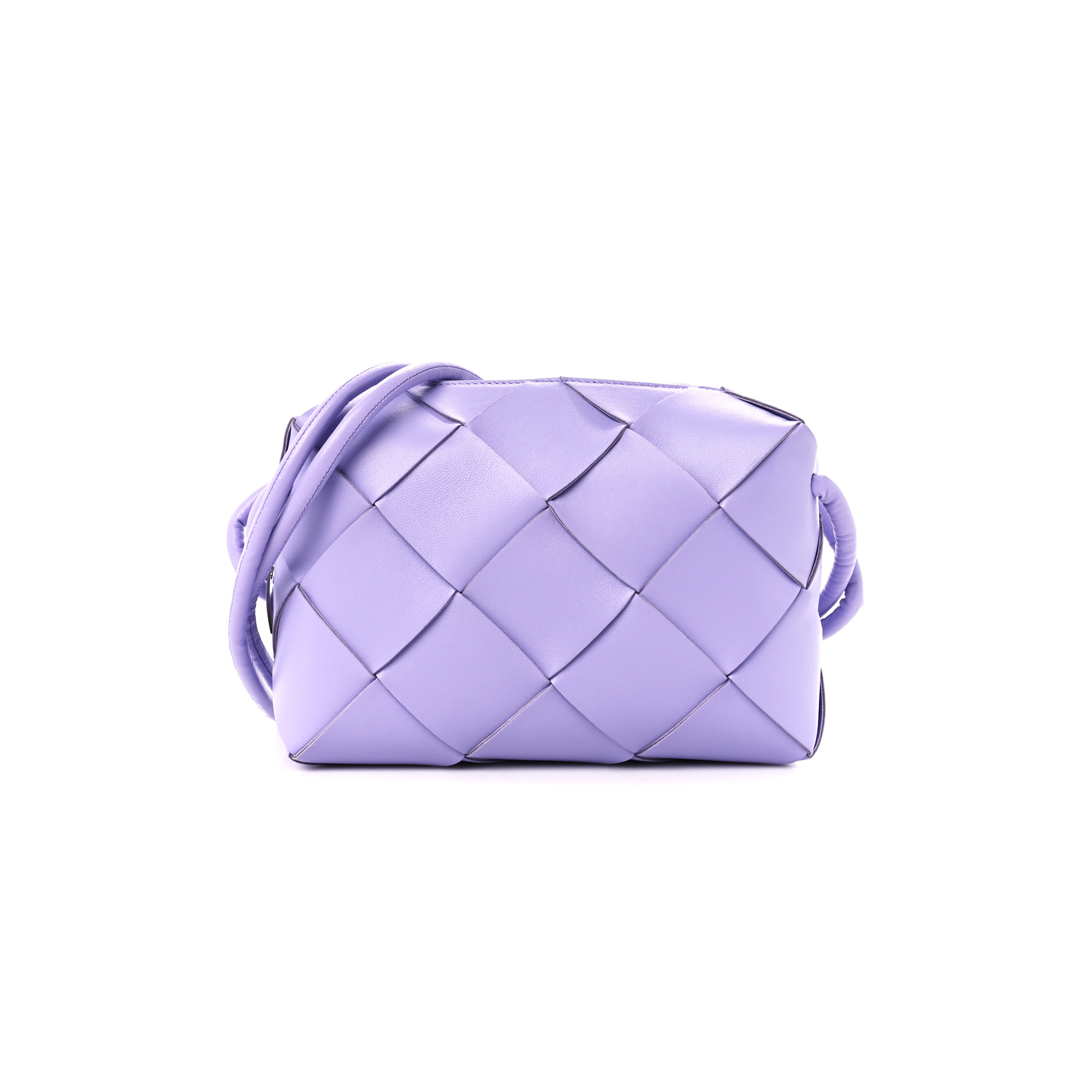 BOTTEGA VENETA LAMBSKIN MAXI INTRECCIO SMALL CASSETTE CAMERA BAG WISTERIA 1441907 (23*15*8cm)