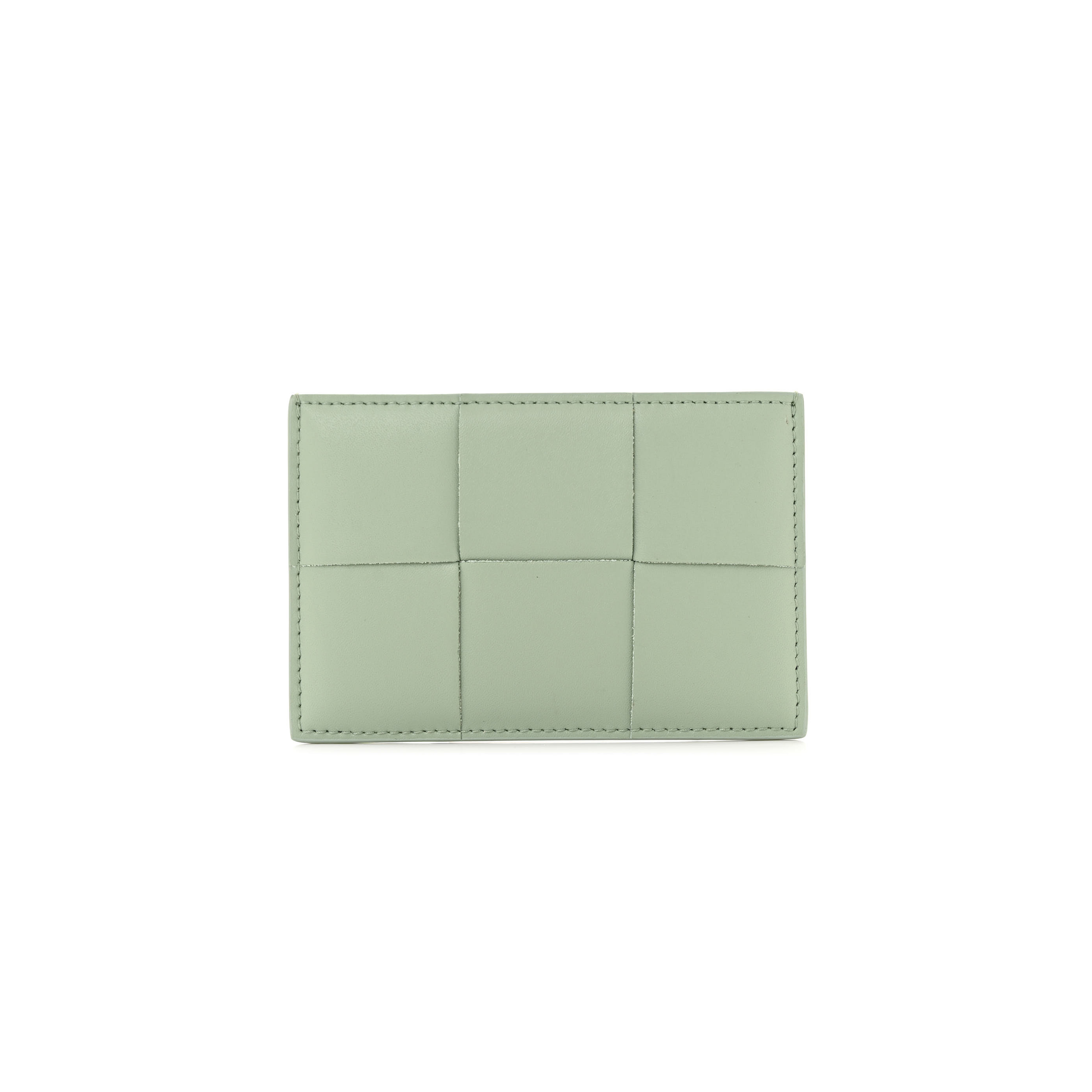 BOTTEGA VENETA NAPPA INTRECCIO CASSETTE CREDIT CARD HOLDER NEW SAUGE (11*8cm)