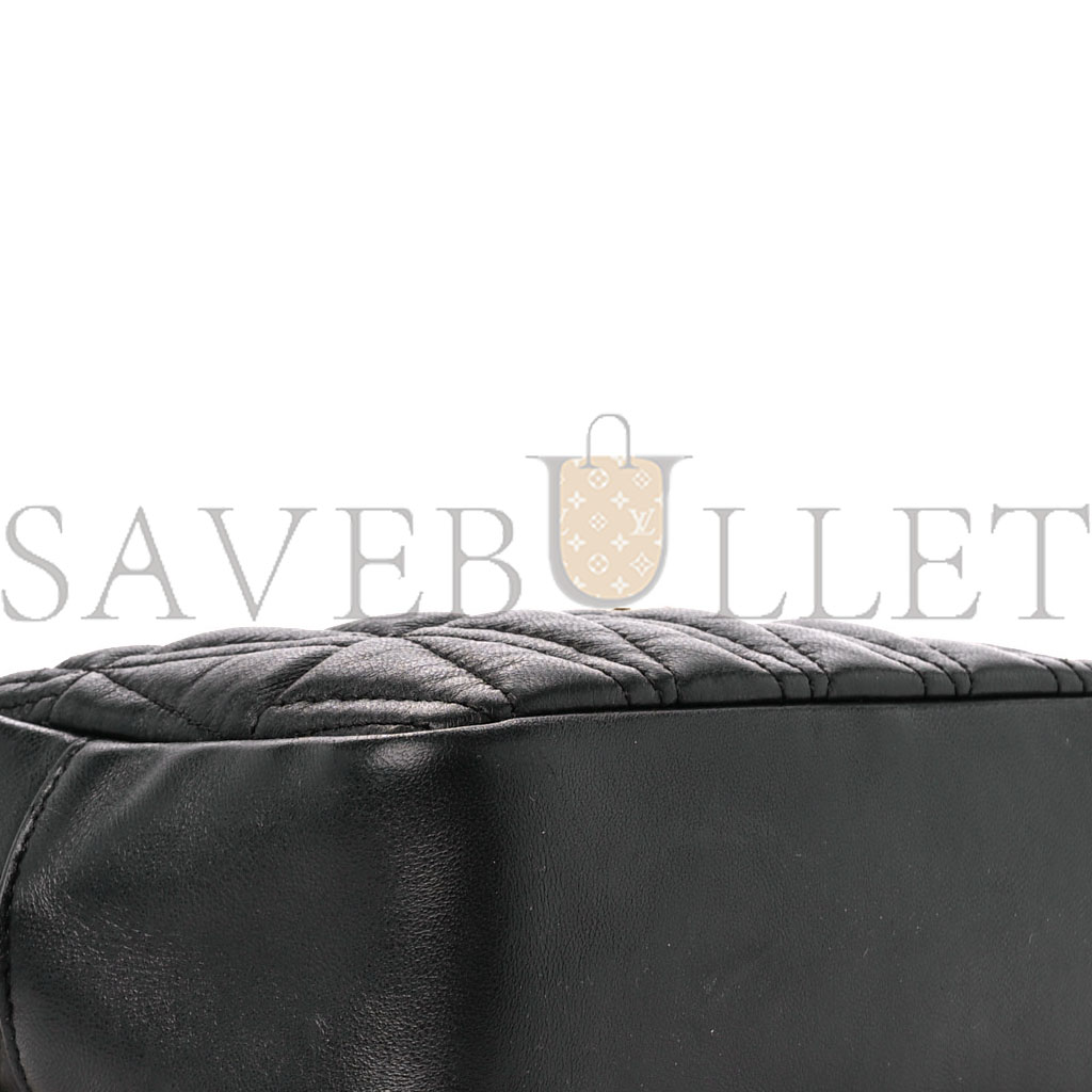 VERSACE NAPPA QUILTED VIRTUS SHOULDER BAG BLACK  (20*13*6cm)