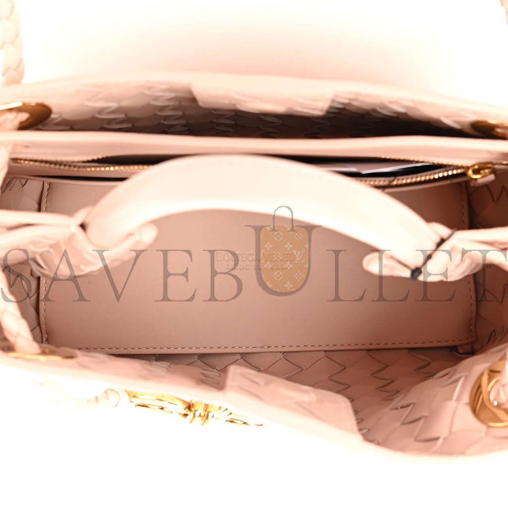 BOTTEGA VENETA NAPPA INTRECCIATO SMALL ANDIAMO SHOULDER BAG NUDE  (25*20*10cm)