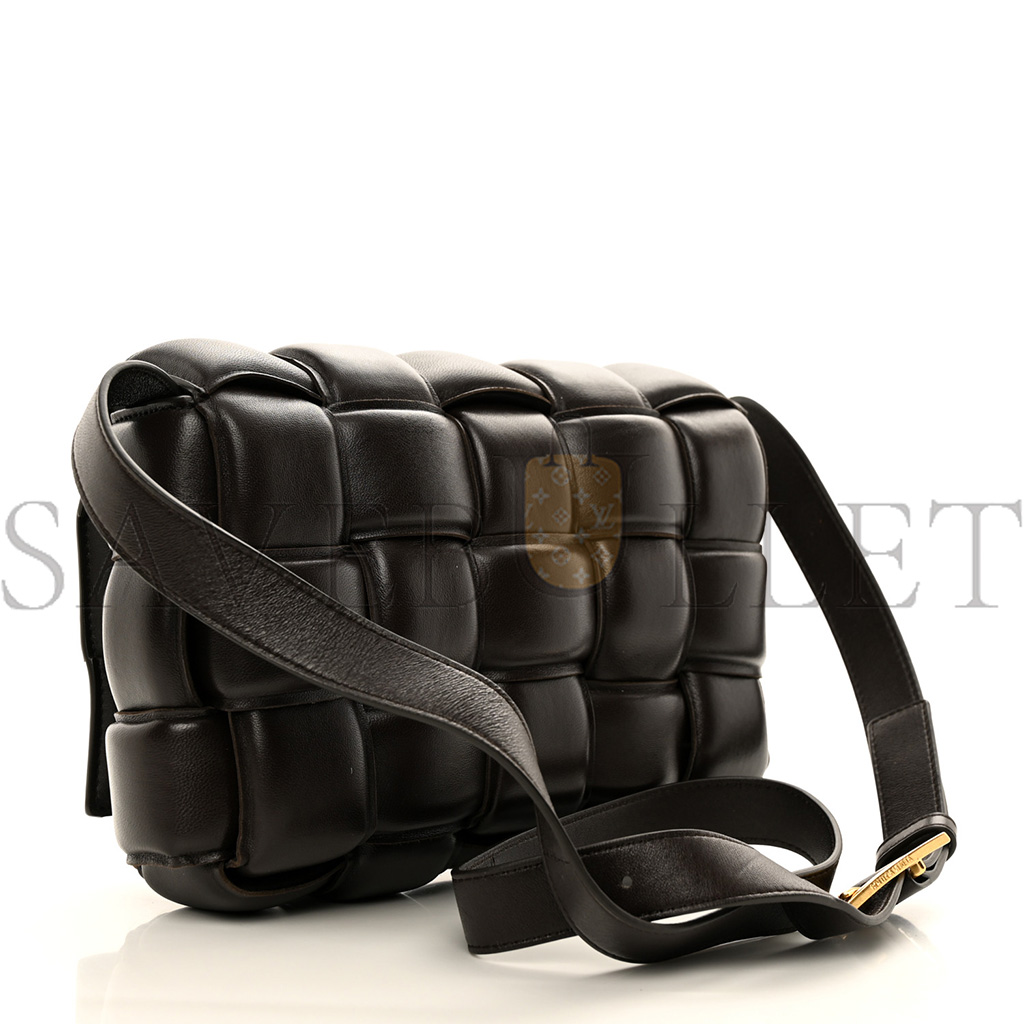 BOTTEGA VENETA NAPPA MAXI INTRECCIATO PADDED CASSETTE CROSSBODY BAG FONDENTE  (26*18*8cm)