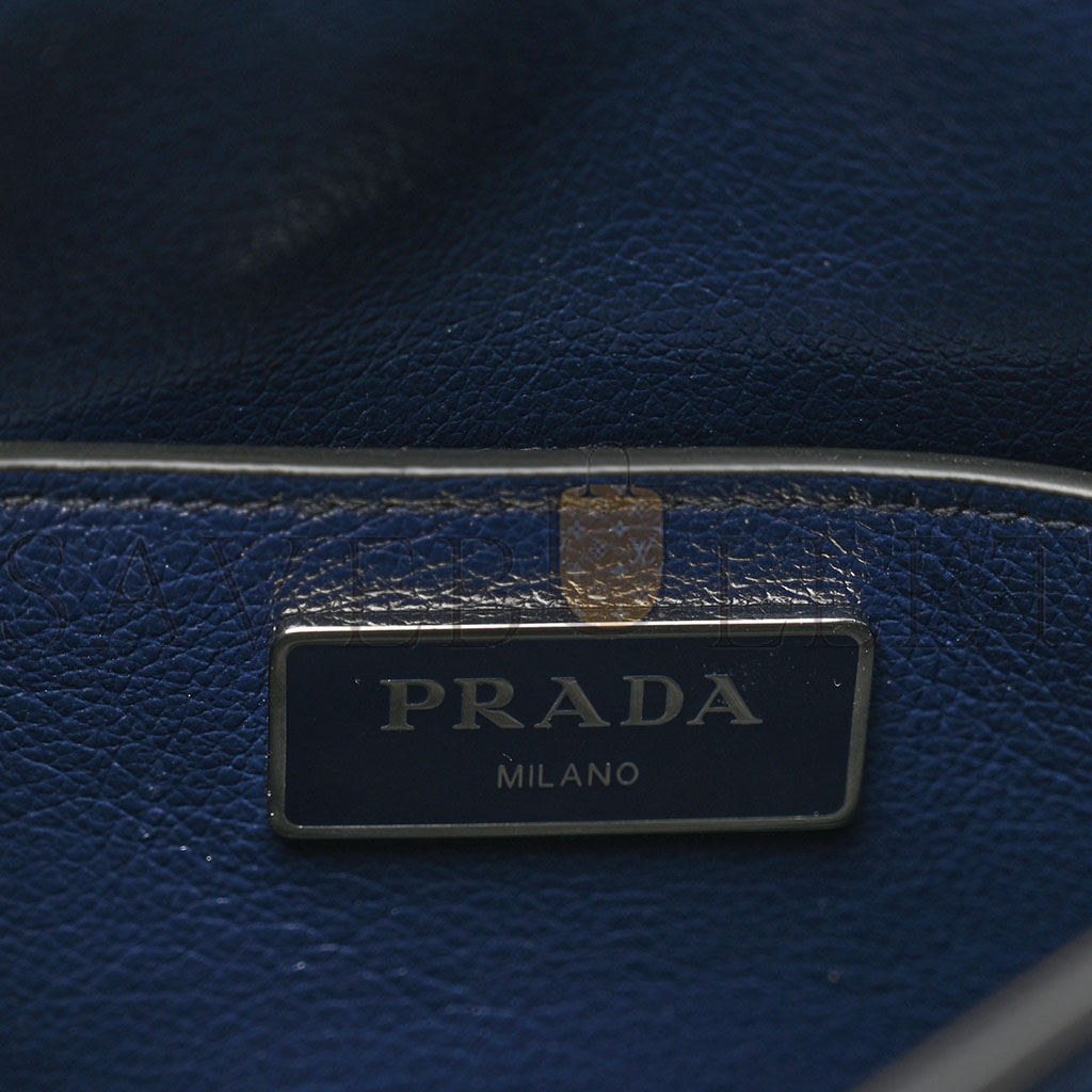 PRADA GLACE CALF SHOULDER BAG BALTICO (23*16*10cm)