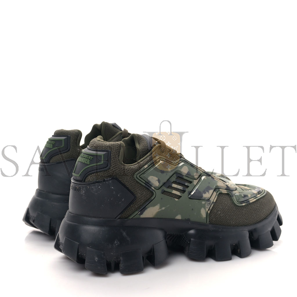 PRADA RUBBER KNIT FABRIC CAMOUFLAGE MENS CLOUDBUST THUNDER SNEAKERS 7 MILITARE