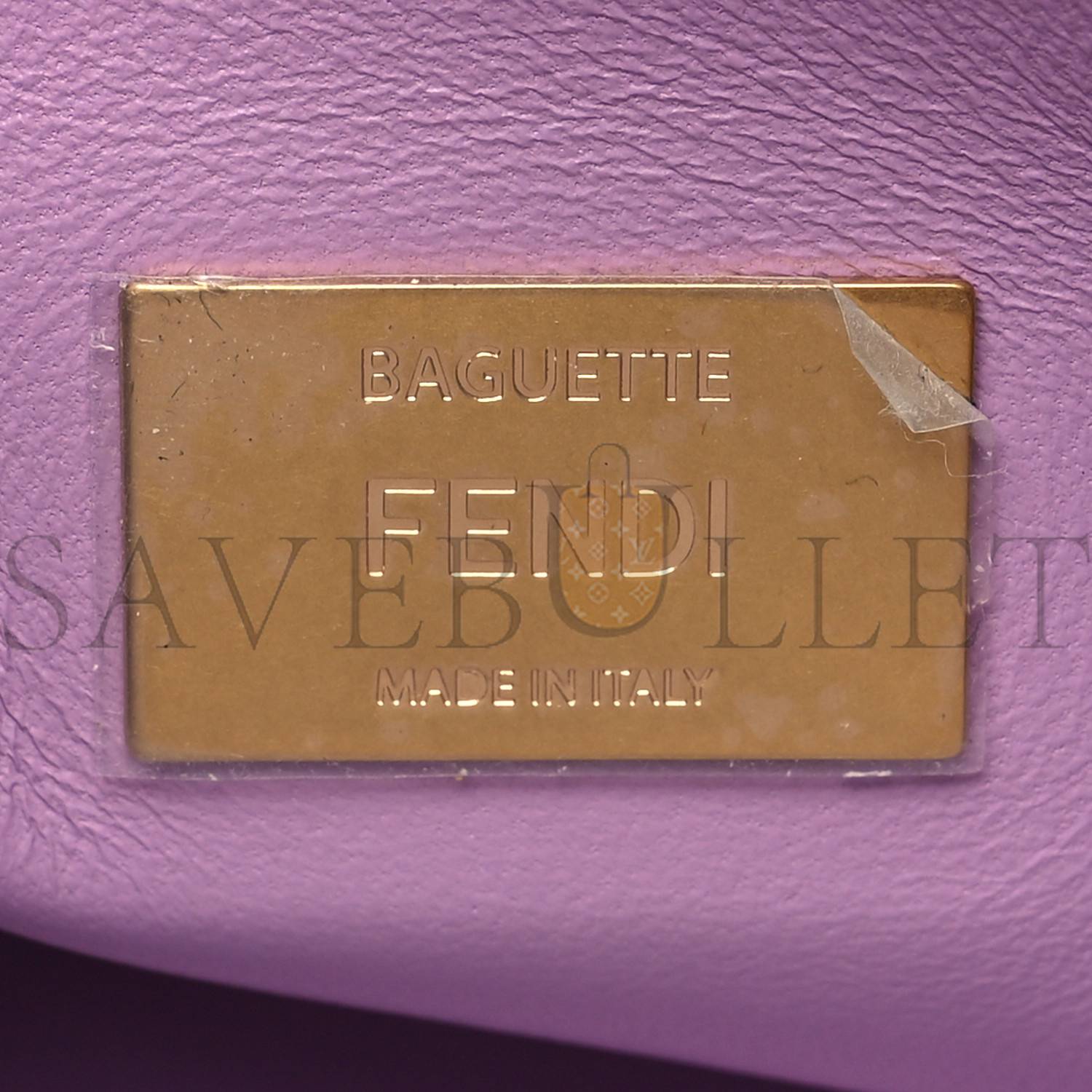 FENDI NAPPA SMALL FF EMBOSSED MIDI CHAIN BAGUETTE VIOLETTA (23*13*6cm)