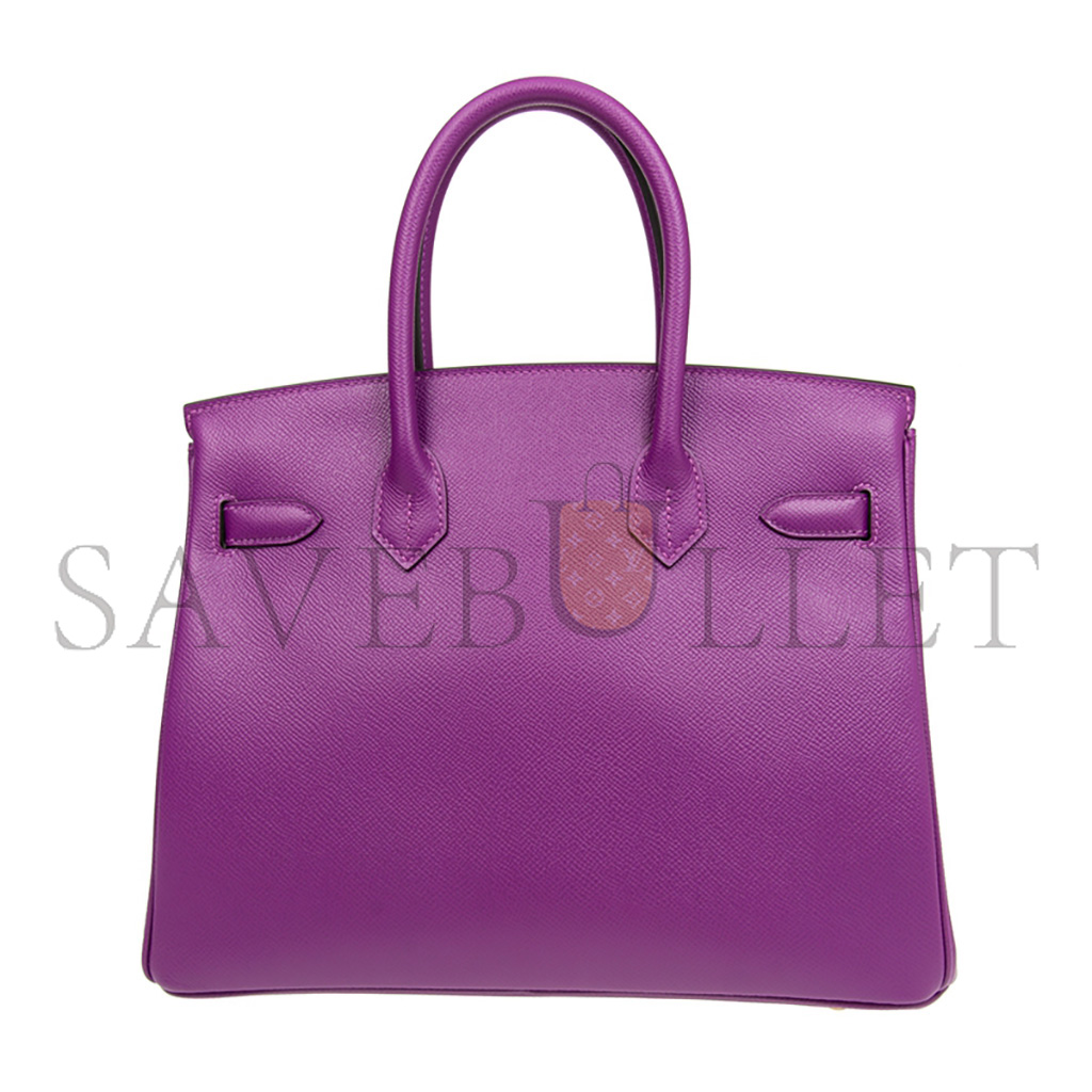 HERMES BIRKIN 30 TOGO LEATHER ANEMONE PURPLE GOLD BUCKLE BAG BK30P9EPGP (30*23*15cm)