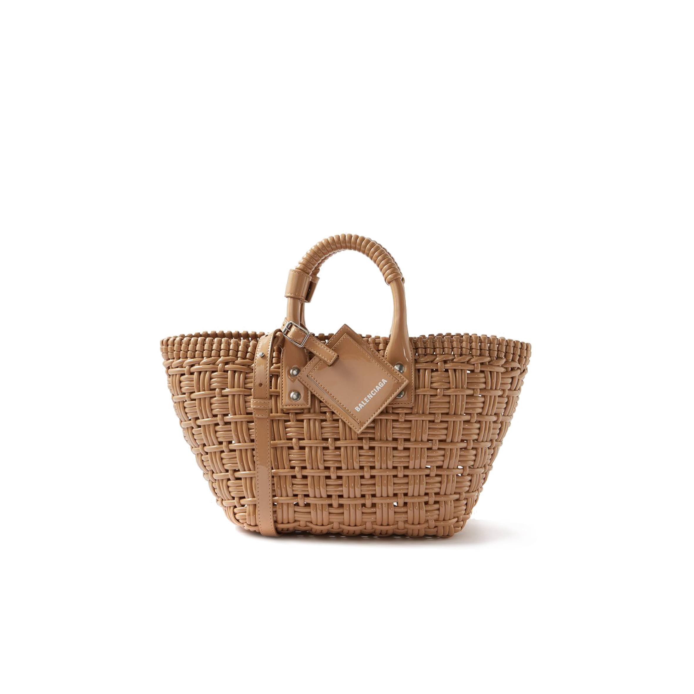 BALENCIAGA BEIGE BISTRO XS WOVEN FAUX-LEATHER BASKET BAG  MATCHESFASHION US (35.5*21*11cm)