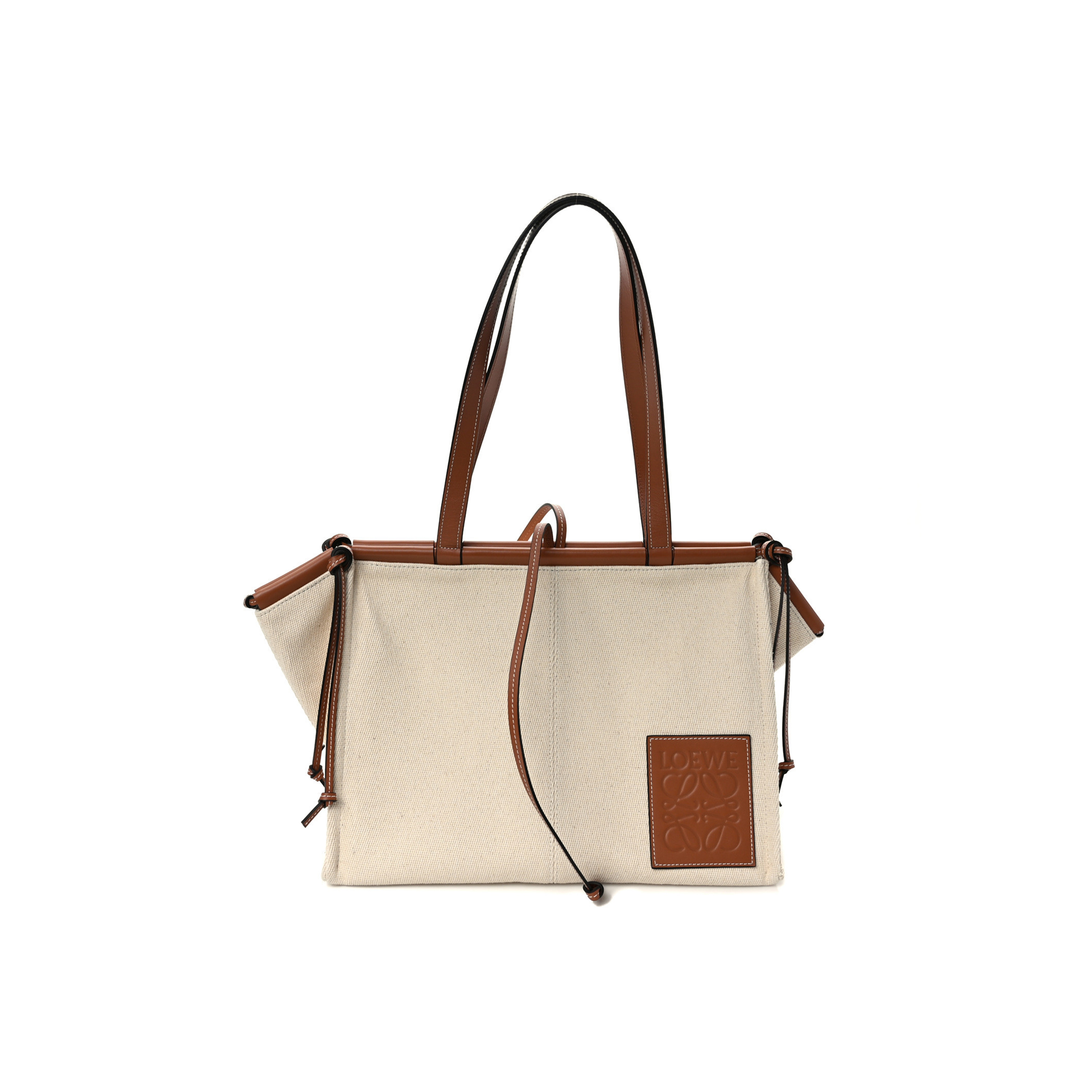 LOEWE CANVAS CALFSKIN SMALL CUSHION TOTE BEIGE (32*23*15cm)