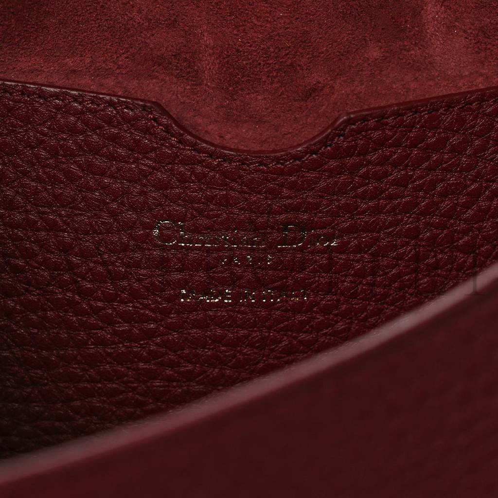 DIOR GRAINED CALFSKIN LARGE BOBBY FLAP RED BRICKS (27*23*8.3cm)